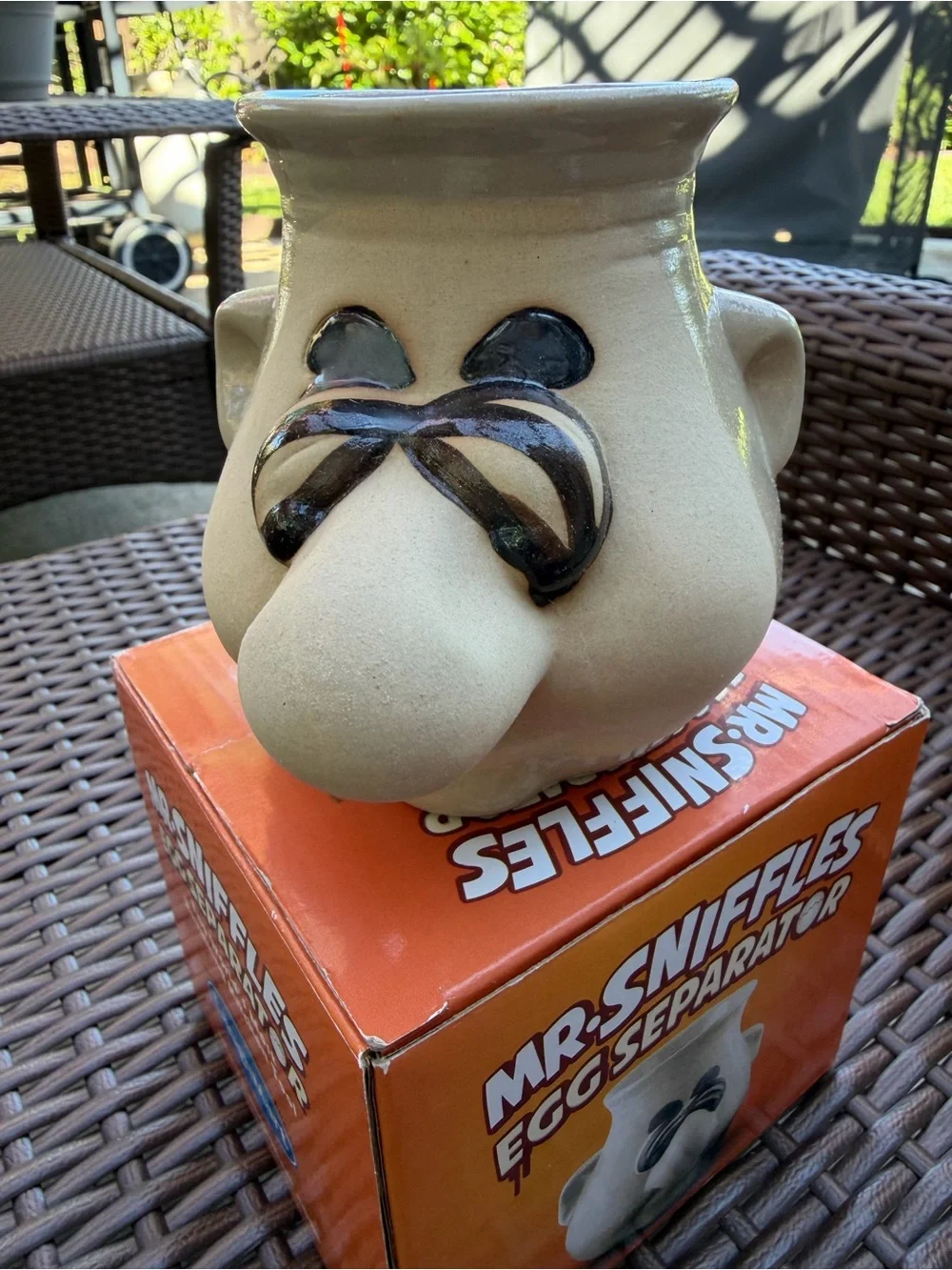 Mr. Sniffles Egg Separator - White Ceramic